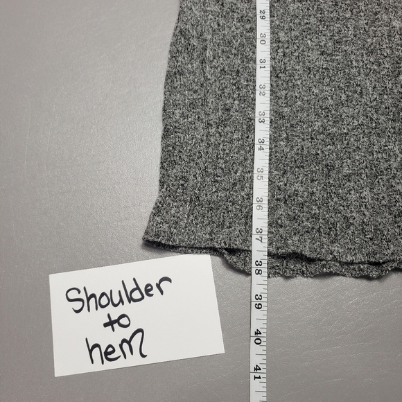 love ari gray cold shoulder ribbed stretchy long sleeve dress women's L - Picture 10 of 11